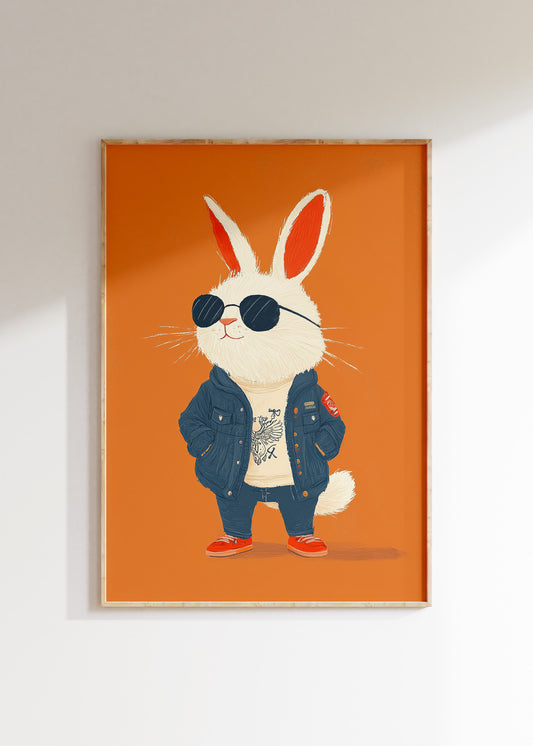 Street Bunny — Kids Wall Art Print