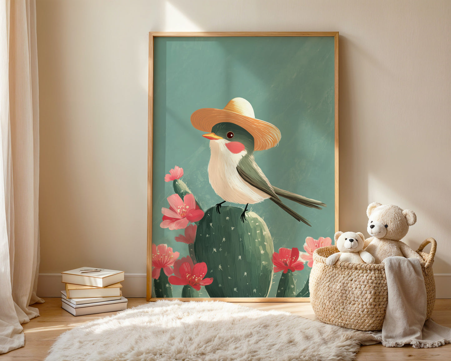 Cactus Perch — Kids Wall Art Print